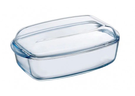 Cocotte Rechthoekige Ovenschaal in Glas 4,3 L + Deksel 2,3 L 36 x 22 cm - Pyrex