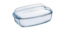 Cocotte Rechthoekige Ovenschaal in Glas 4,3 L + Deksel 2,3 L 36 x 22 cm