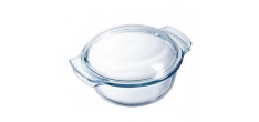 Ronde Glazen Ovenschaal 2,2 liter + Deksel 0,8 liter 27x23 cm
