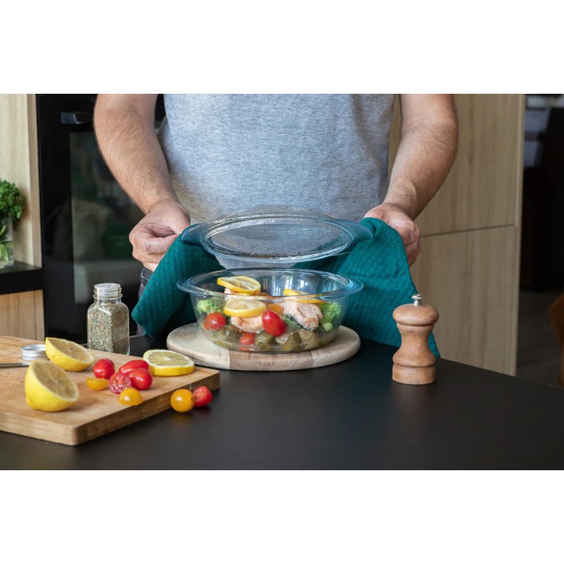Ronde Glazen Ovenschaal 2,2 liter + Deksel 0,8 liter 27x23 cm - Pyrex