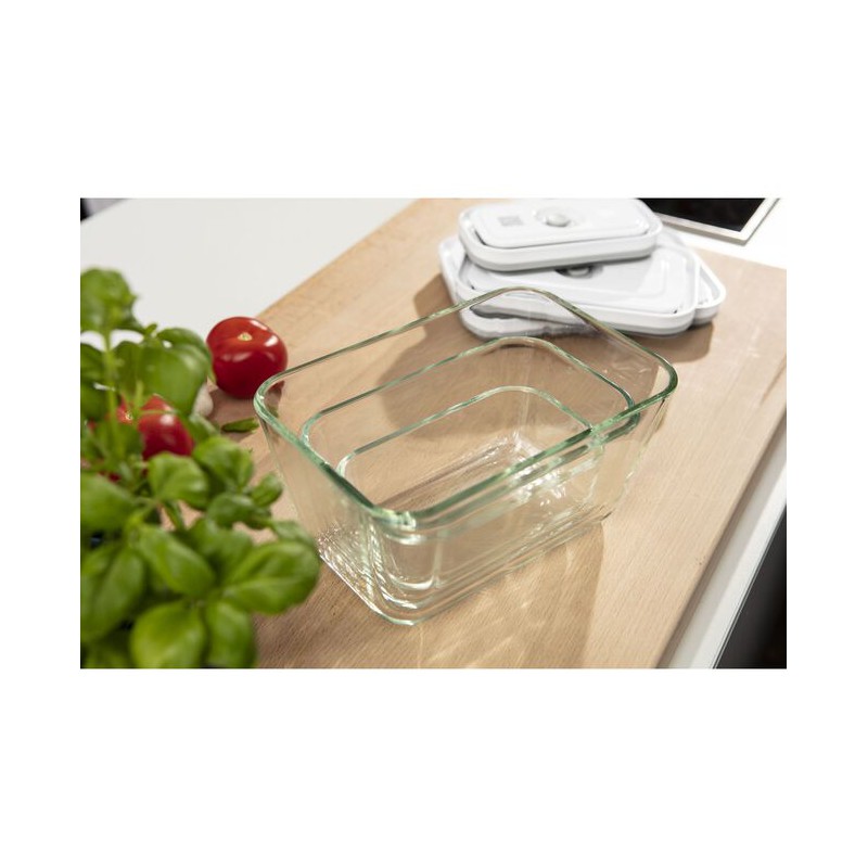 Fresh & Save Vacuüm Glazen Bewaardoos Transparant met Deksel L 2L 21x14 cm - Zwilling