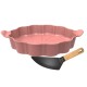 Formidable Plat à Tarte Rond Cannelé Rose Guimauve 29 cm  - Cookut