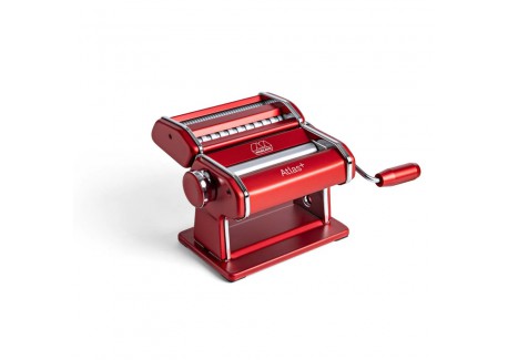 Atlas + Design Machine à Pâtes Manuelle Italienne Chrome Mat Rouge  - Marcato