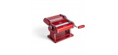 Atlas + Design Handmatige Italiaanse Pastamachine Mat Rood Chrome