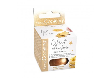 Colorant Alimentaire de Surface en Poudre Or Irisé Doré 5 g - Scrapcooking