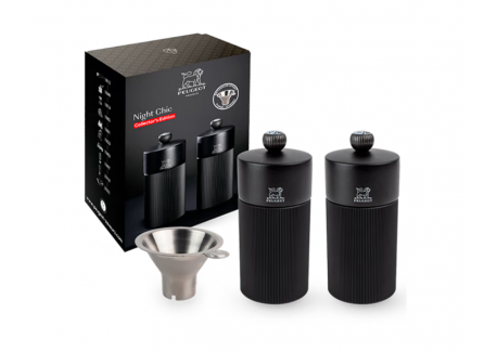 Night Chic Zirlion Line Peper- en Zoutmolenset Zirlion 12 cm Matzwart - Peugeot