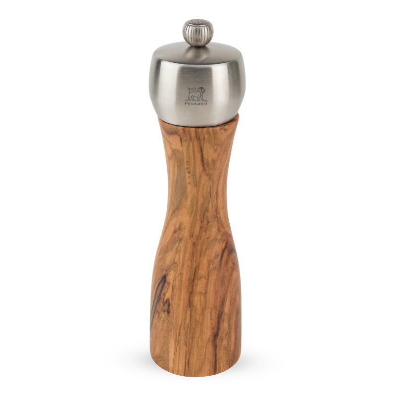 Fidji Moulin à Sel 20 cm Bois d'Olivier et Inox Zirlion  - Peugeot
