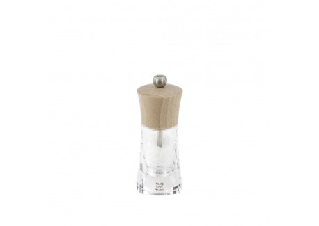 Oléron Moulin à Sel 14 cm Acryl Transparent et Bois Naturel Zirlion  - Peugeot