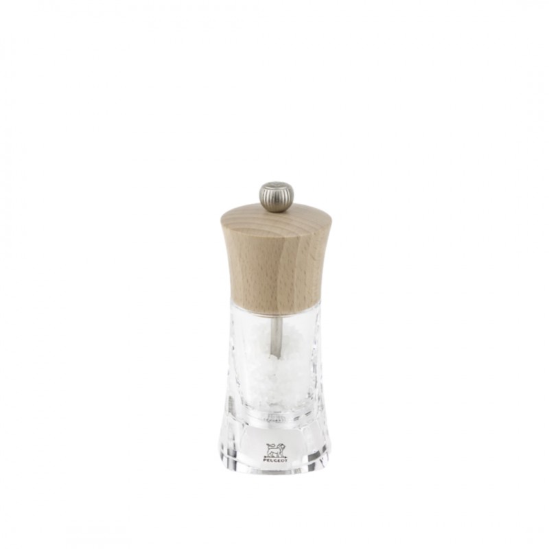 Oléron Moulin à Sel 14 cm Acryl Transparent et Bois Naturel Zirlion  - Peugeot
