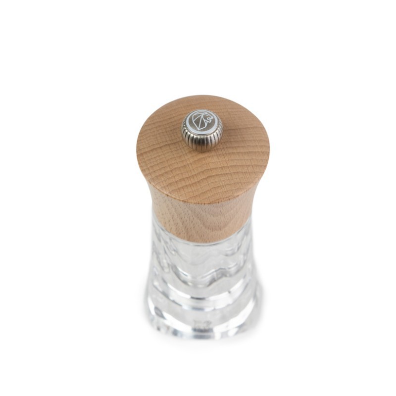 Oléron Moulin à Sel 14 cm Acryl Transparent et Bois Naturel Zirlion  - Peugeot