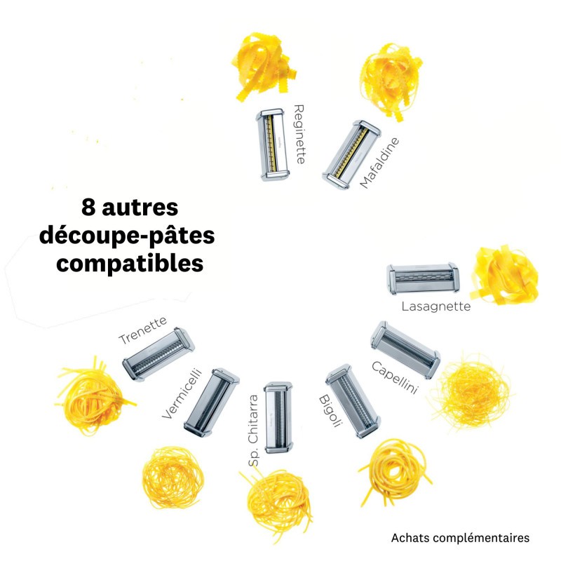 Multipast + Design Machine à pâtes Manuelle Italienne Chrome + Accessoires  - Marcato