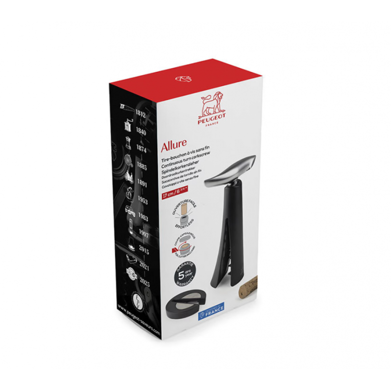 Allure Tire Bouchon à Vis Sans Fin + Coupe Capsule Noir 17 cm  - Peugeot