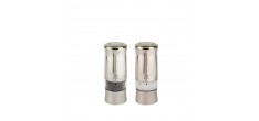 Zeli Duo Moulins à Poivre et à Sel Zirlion Electriques 14cm Effet Inox Brossé