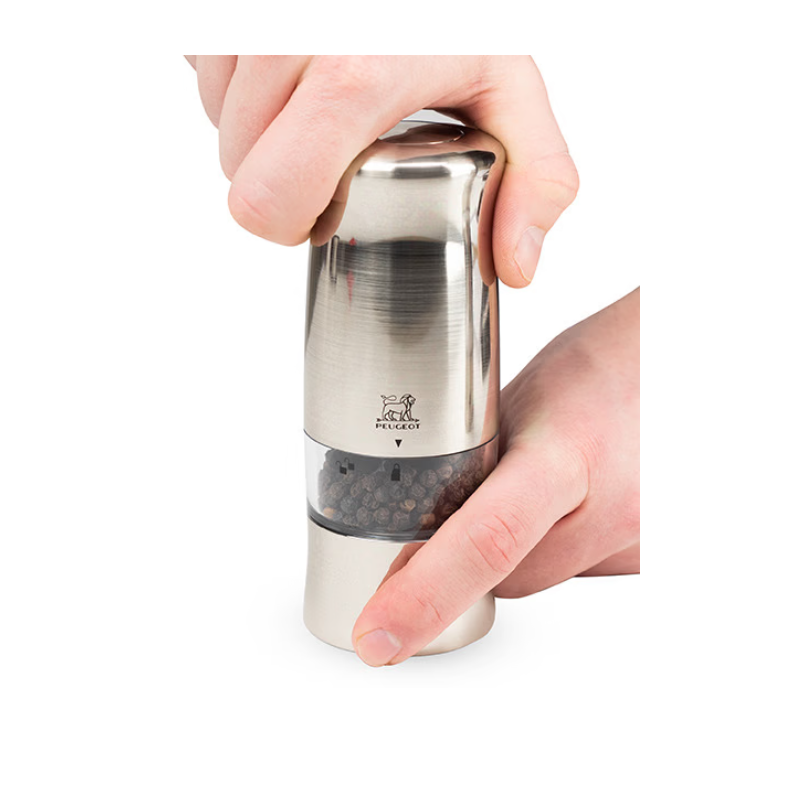 Zeli Duo Moulins à Poivre et à Sel Zirlion Electriques 14cm Effet Inox Brossé - Peugeot