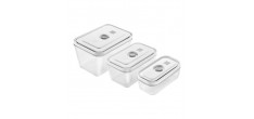 Fresh & Save Set de 3 Boites Sous-Vide En Verre Transparent S/M/L 
