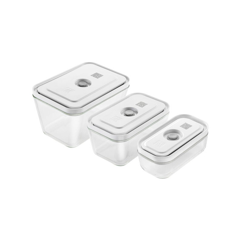 Fresh & Save Set van 3 vacuümbewaarbakken van transparant glas S/M/L  - Zwilling