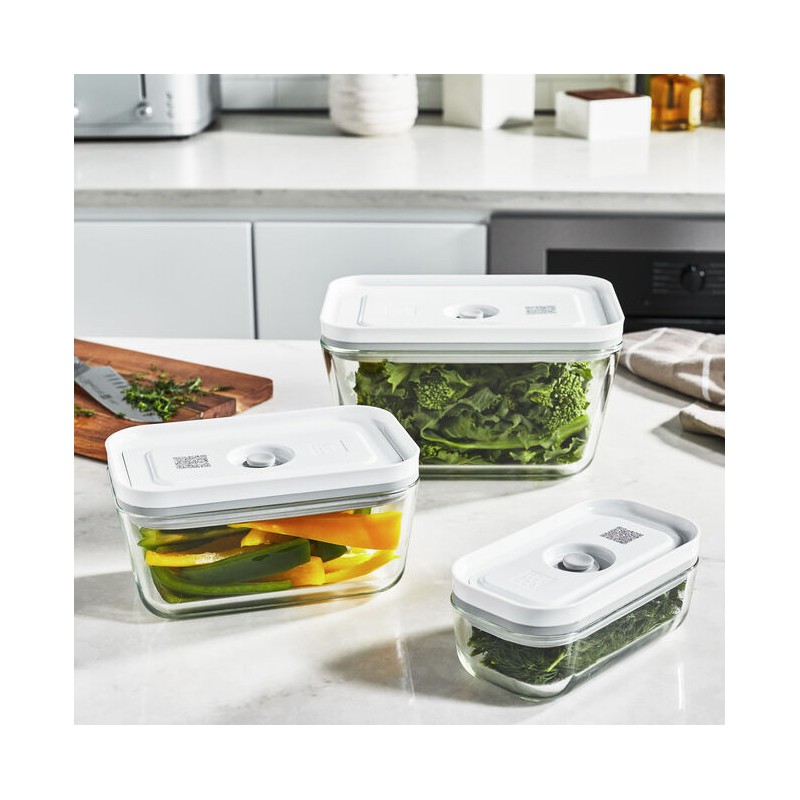 Fresh & Save Set van 3 vacuümbewaarbakken van transparant glas S/M/L  - Zwilling