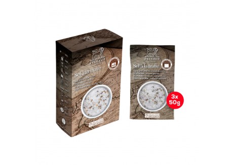 Versheidszakjes Grof Droog Zout met Truffel voor Molens 3x50g - Peugeot