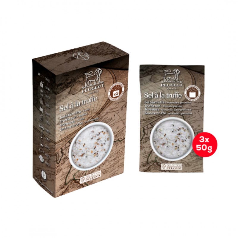 Sachets Fraicheur Gros Sel Sec à la Truffe pour Moulins 3x50g - Peugeot