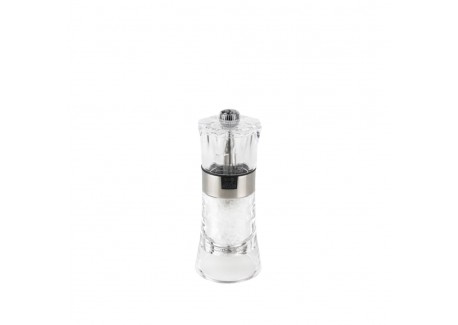 Oslo Moulin à Sel 14 cm Acryl Transparent et Inox Zirlion - Peugeot