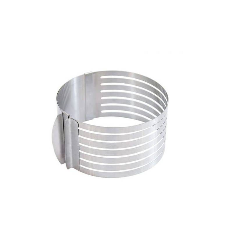 Cercle à Génoise Extensible en Inox 16 à 20 cm Hauteur 8,5 cm - Scrapcooking