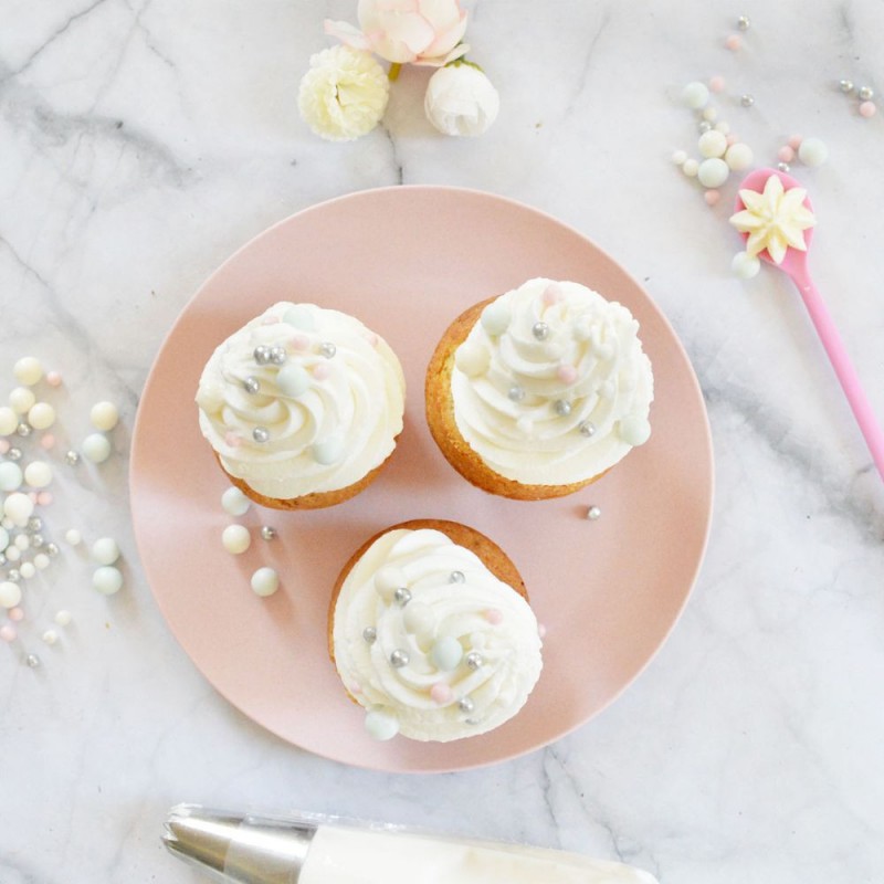 Décors Sucrés pour Gâteaux Perles Bubbles Pastel et Argenté 70 g - Scrapcooking