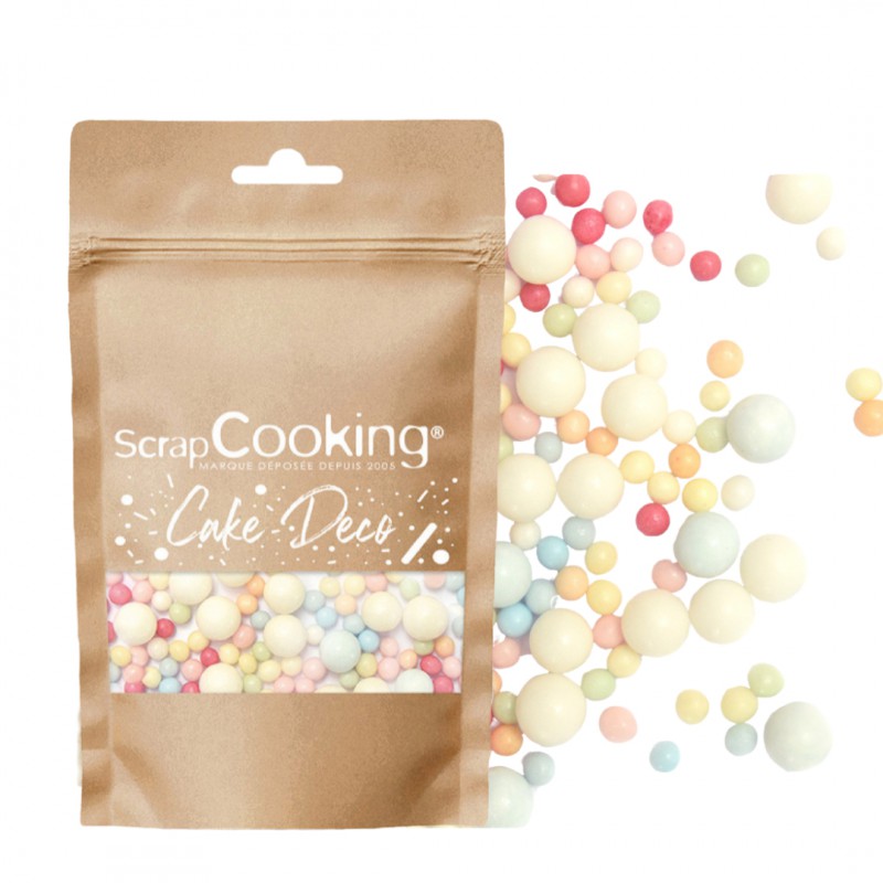 Décors Sucrés pour Gâteaux Perles Bubbles Multicolores 70 g - Scrapcooking