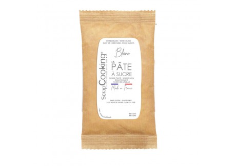 Pâte à Sucre Blanche Souple pour Décoration Gâteaux Saveur Vanille 500 g - Scrapcooking