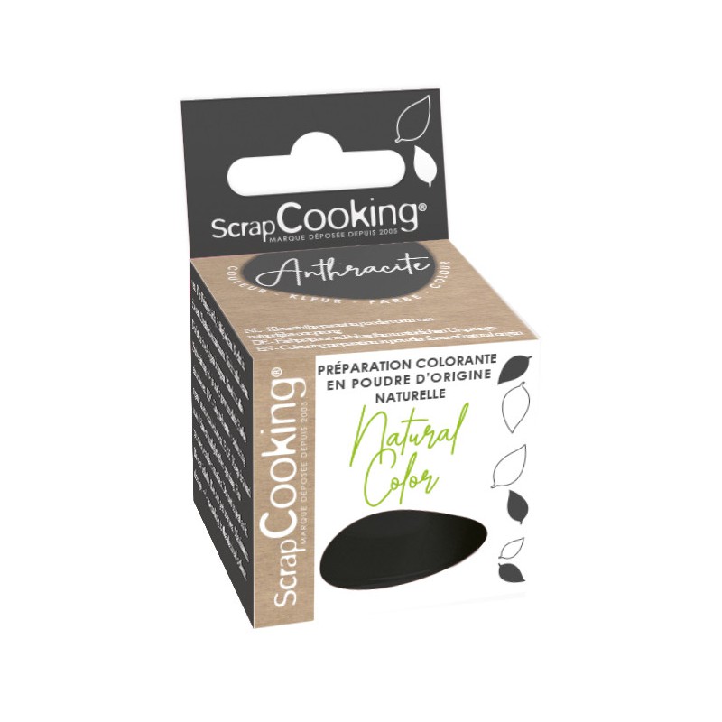Colorant Naturel en Poudre Noir Anthracite 3 g - Scrapcooking