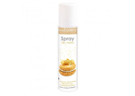 Spray Colorant Alimentaire Doré pour Gâteaux 75 ml - Scrapcooking