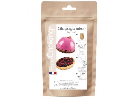 Glaçage Miroir Neutre en Poudre pour Entremets Gâteaux Bûches 220 g - Scrapcooking