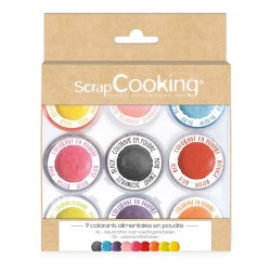 Set 9 Mini Colorants Alimentaires en Poudre Couleurs Variées