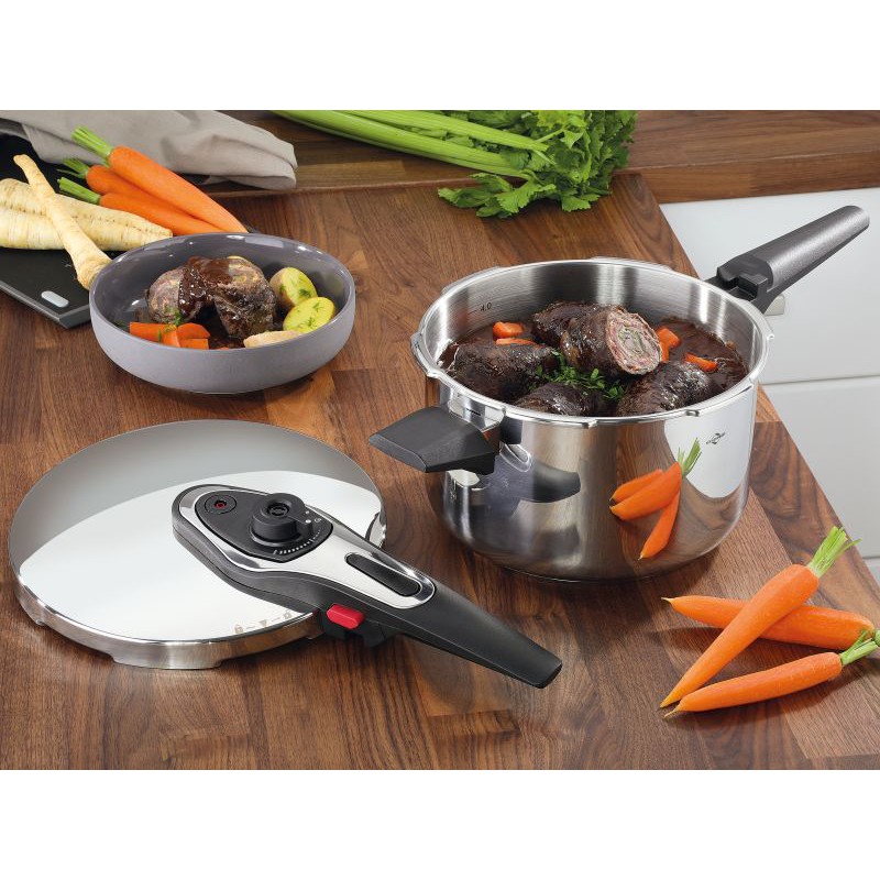Siena Cocotte minute Inox Brillant Avec Panier Vapeur 22 cm 5L  - Kuchenprofi