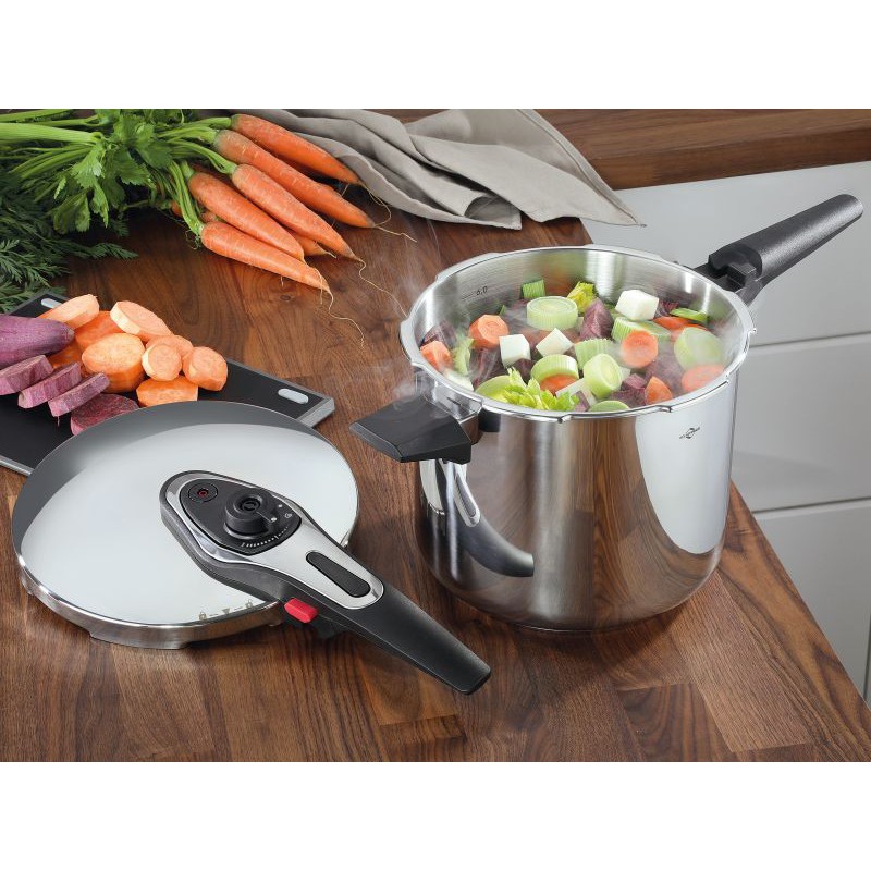Siena Cocotte minute Inox Brillant Avec Panier Vapeur 22 cm 7L  - Kuchenprofi