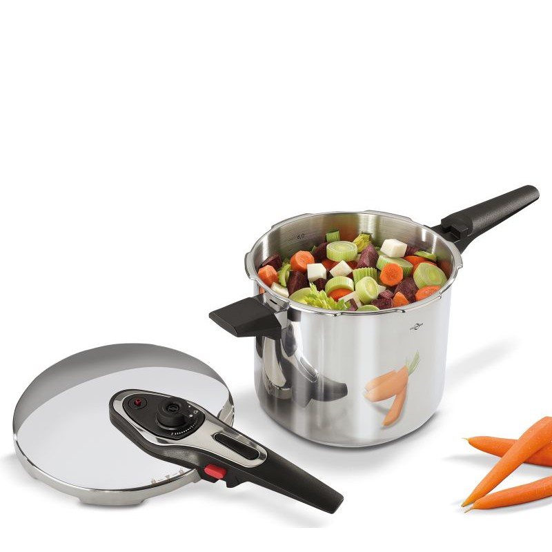 Siena Cocotte minute Inox Brillant Avec Panier Vapeur 22 cm 7L  - Kuchenprofi