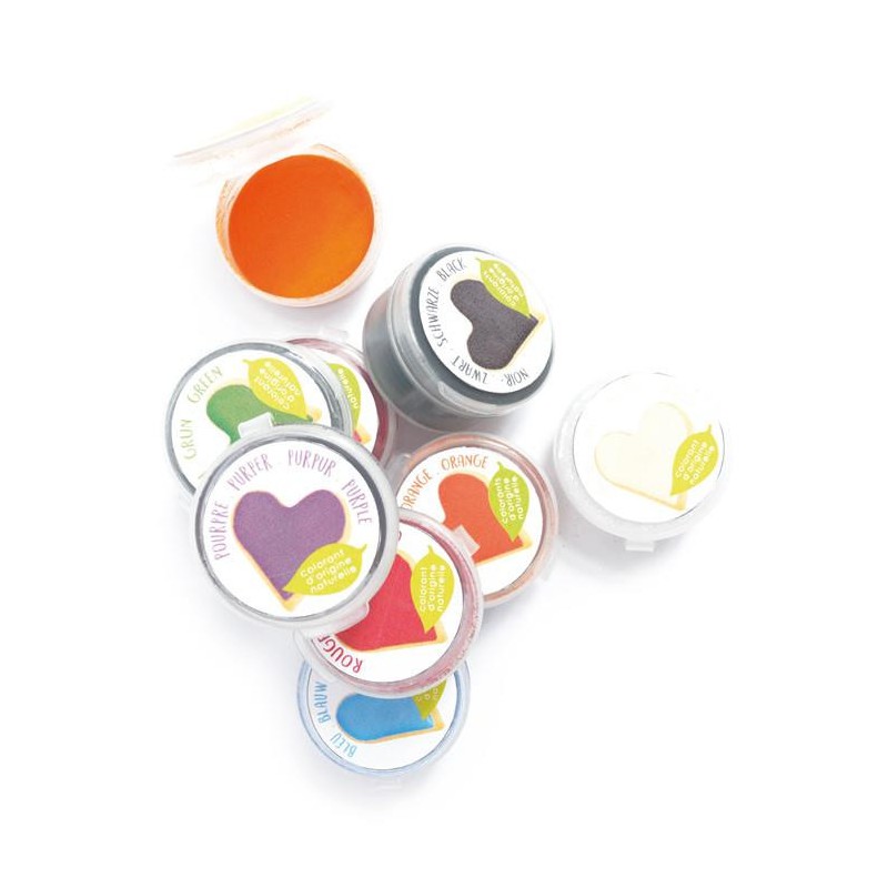 Set 9 Mini Colorants Alimentaires Naturels en Poudre Couleurs Variées - Scrapcooking