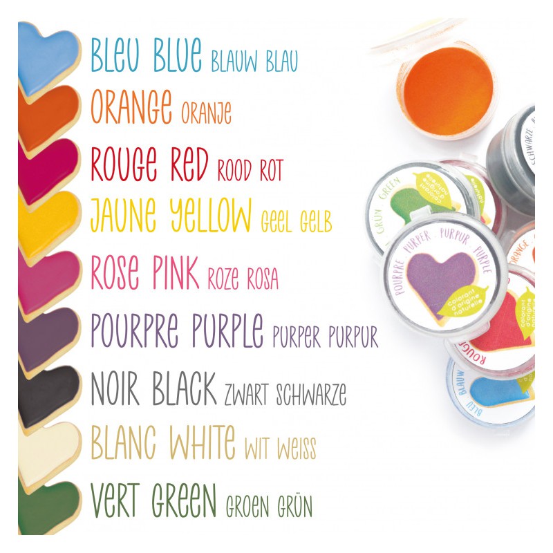 Set 9 Mini Colorants Alimentaires Naturels en Poudre Couleurs Variées - Scrapcooking