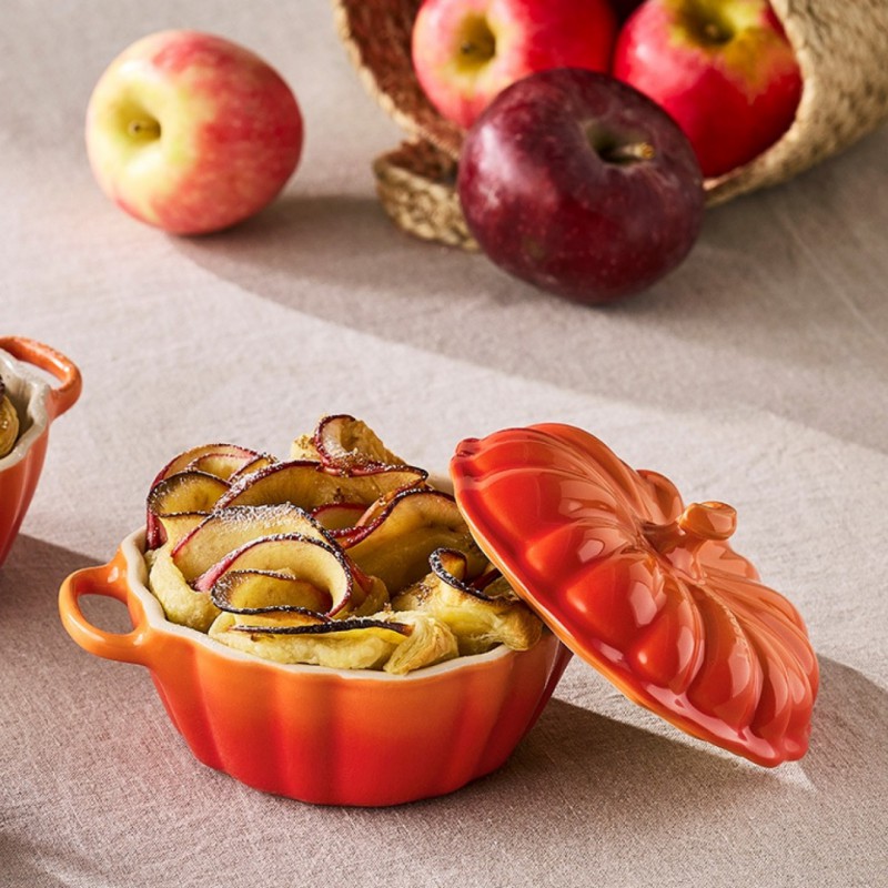 Mini keramische pompoen ovenschotel 35 cl Wit - Le Creuset