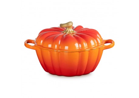Cocotte Fonte Citrouille 3.7 L Orange Volcanique Gold (24 cm)  - Le Creuset