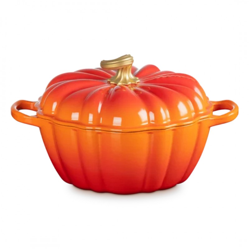 Cocotte Fonte Citrouille 3.7 L Orange Volcanique Gold (24 cm)  - Le Creuset