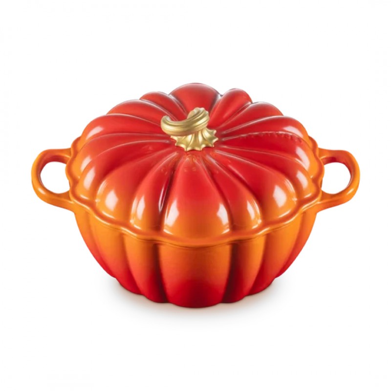Cocotte Fonte Citrouille 3.7 L Orange Volcanique Gold (24 cm)  - Le Creuset
