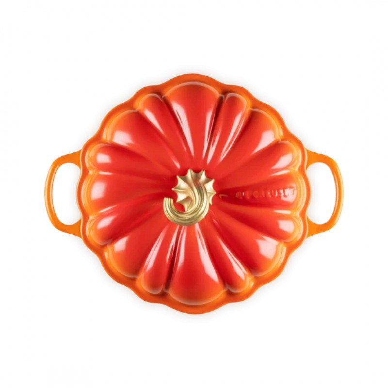 Cocotte Fonte Citrouille 3.7 L Orange Volcanique Gold (24 cm)  - Le Creuset