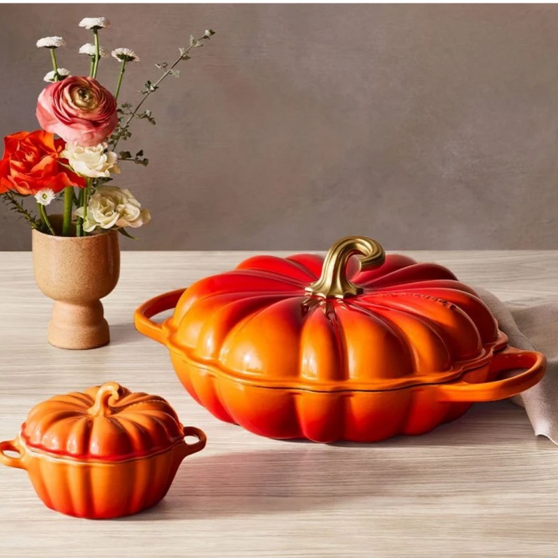 Cocotte Faitout Fonte Citrouille 2,5 L Orange Volcanique Gold (28 cm)  - Le Creuset