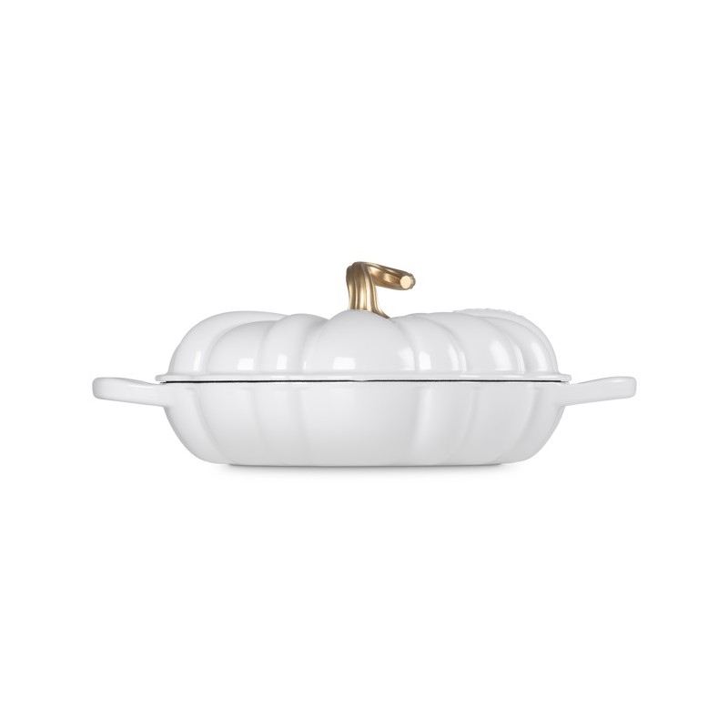 Cocotte Faitout Fonte Citrouille 2,5 L Blanc Gold (28 cm)  - Le Creuset