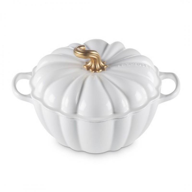 Cocotte Fonte Citrouille 3,7 L Blanc Gold (24 cm)  - Le Creuset