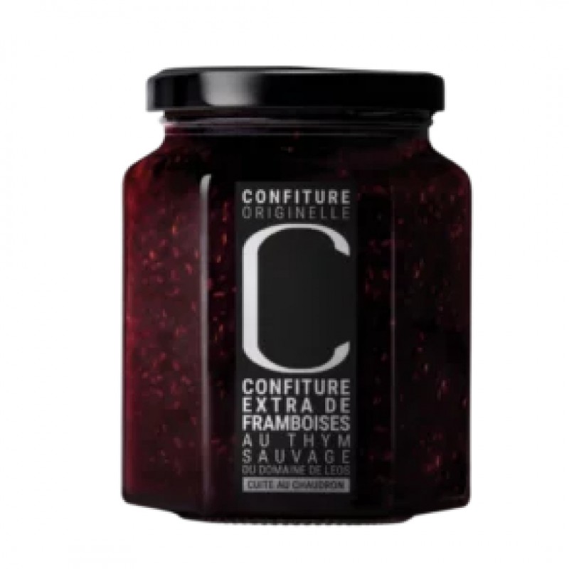 Confiture Artisanale de Framboises au Thym Sauvage 328 g - Leos