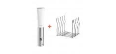 Cuisson Sous-Vide Pack LSDC Enfinigy Thermoplongeur et Rack Inox 20 L Blanc