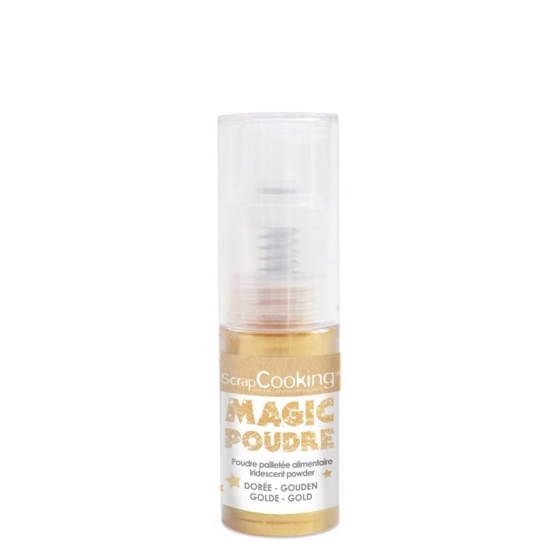 Magic Spray Poudre Pailletée Alimentaire Dorée 7 g - Scrapcooking