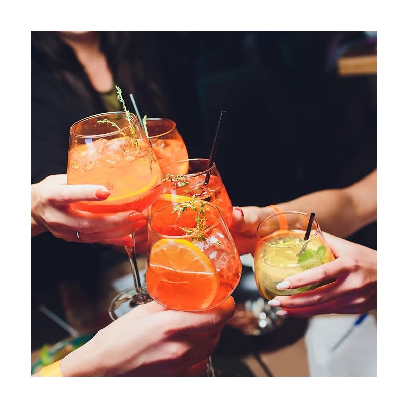 Miovino AfterWork Verres à Pied Spritz 69 cl + Pailles + Goupillon (4pcs)  - Schott Zwiesel
