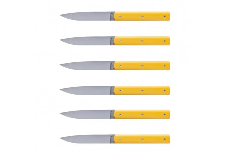 9.47 Coffret Couteaux de Table Jaune Mimosa 6 pcs  - Perceval